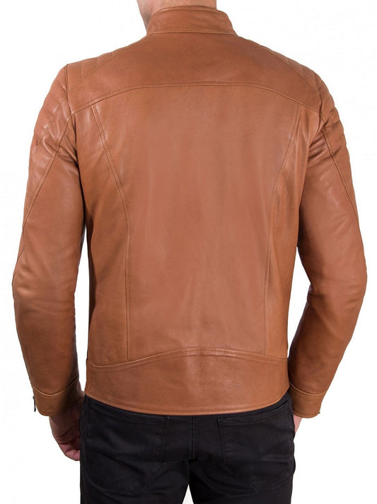 Men Lambskin Genuine Leather Jacket MJ261 freeshipping - SkinOutfit