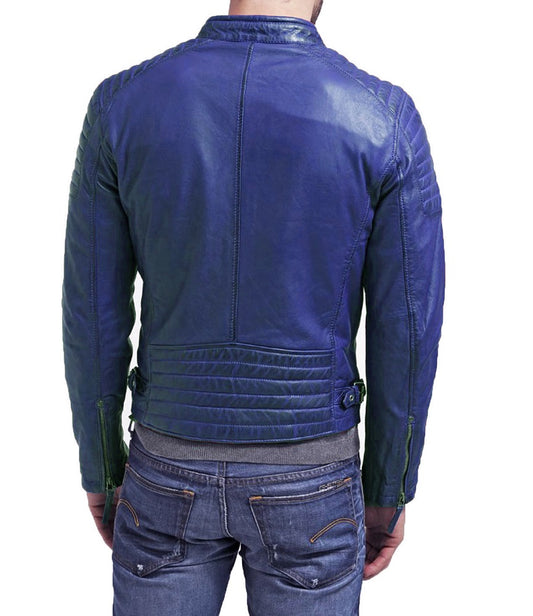 Men Lambskin Genuine Leather Jacket MJ263 freeshipping - SkinOutfit