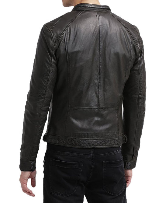 Men Lambskin Genuine Leather Jacket MJ272 freeshipping - SkinOutfit