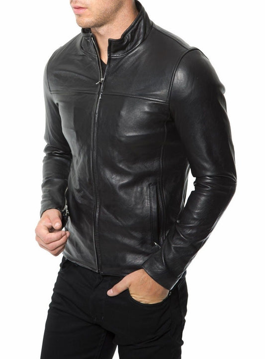 Men Lambskin Genuine Leather Jacket MJ275 freeshipping - SkinOutfit