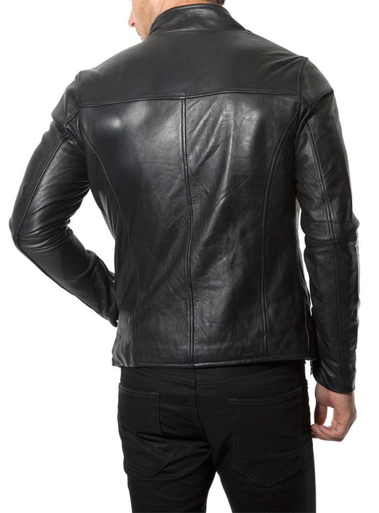 Men Lambskin Genuine Leather Jacket MJ275 freeshipping - SkinOutfit