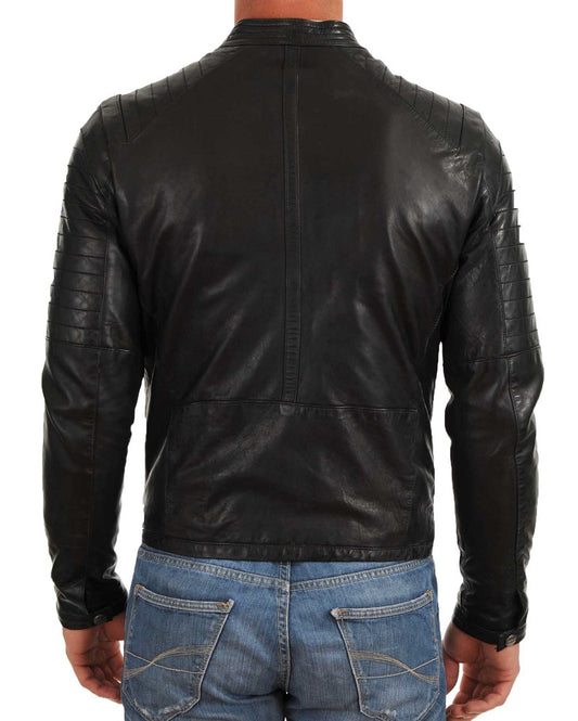 Men Lambskin Genuine Leather Jacket MJ281 freeshipping - SkinOutfit