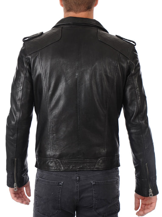 Men Lambskin Genuine Leather Jacket MJ283 freeshipping - SkinOutfit