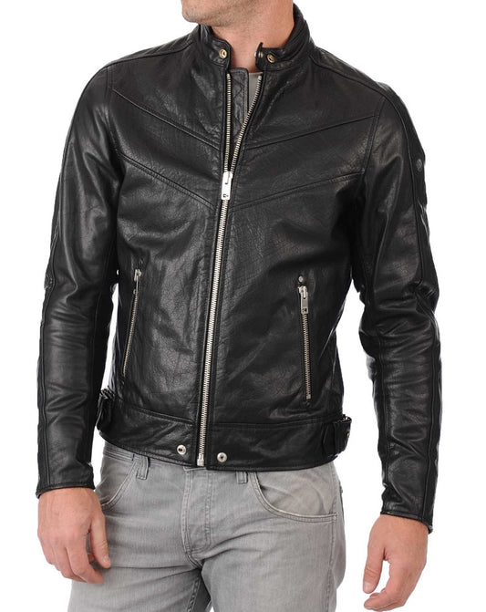 Men Lambskin Genuine Leather Jacket MJ287 freeshipping - SkinOutfit