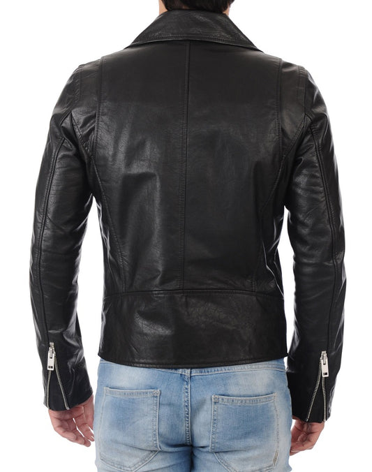 Men Lambskin Genuine Leather Jacket MJ289 freeshipping - SkinOutfit