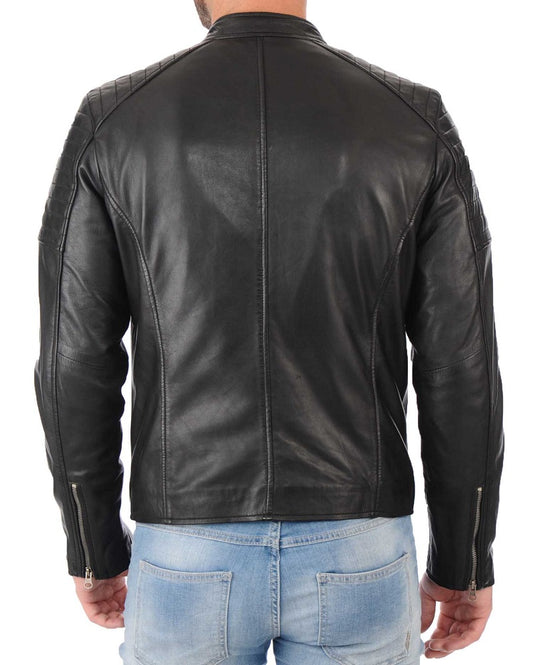 Men Lambskin Genuine Leather Jacket MJ291 freeshipping - SkinOutfit