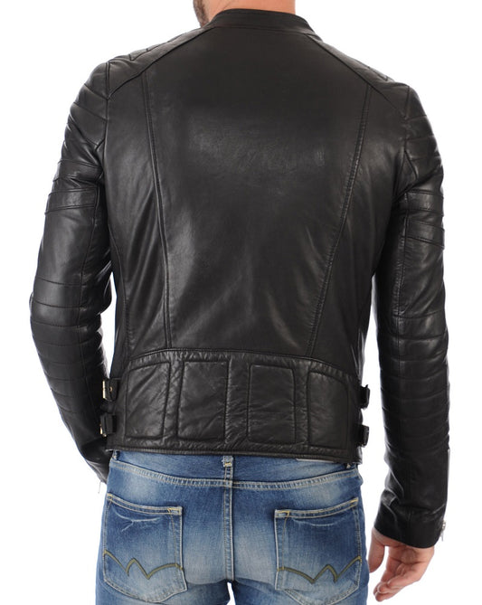 Men Lambskin Genuine Leather Jacket MJ292 freeshipping - SkinOutfit