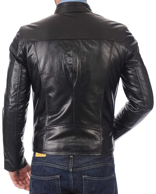 Men Lambskin Genuine Leather Jacket MJ293 freeshipping - SkinOutfit