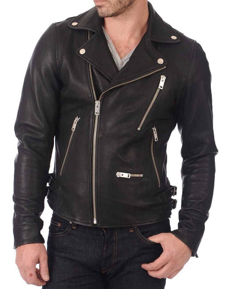 Men Lambskin Genuine Leather Jacket MJ295 freeshipping - SkinOutfit