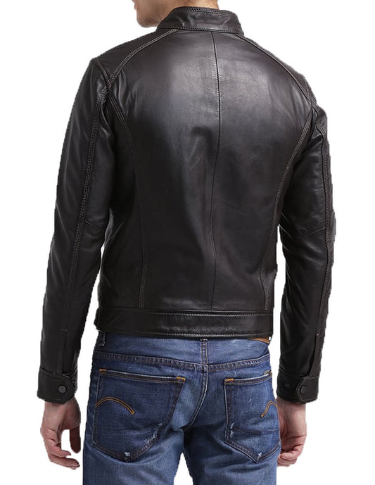 Men Lambskin Genuine Leather Jacket MJ299 freeshipping - SkinOutfit