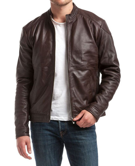 Men Lambskin Genuine Leather Jacket MJ302 freeshipping - SkinOutfit