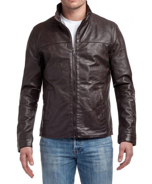 Men Lambskin Genuine Leather Jacket MJ305 freeshipping - SkinOutfit