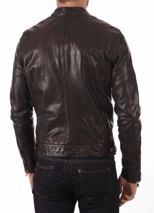 Men Lambskin Genuine Leather Jacket MJ306 freeshipping - SkinOutfit