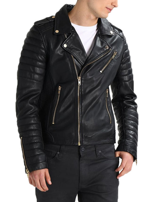 Men Lambskin Genuine Leather Jacket MJ337 freeshipping - SkinOutfit