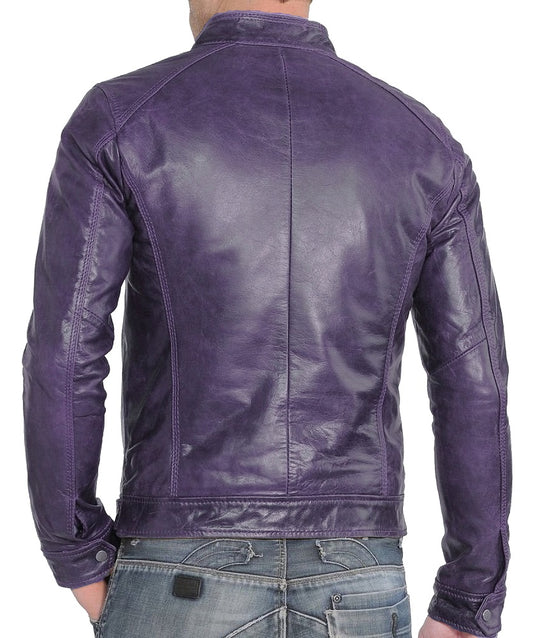 Men Lambskin Genuine Leather Jacket MJ312 freeshipping - SkinOutfit