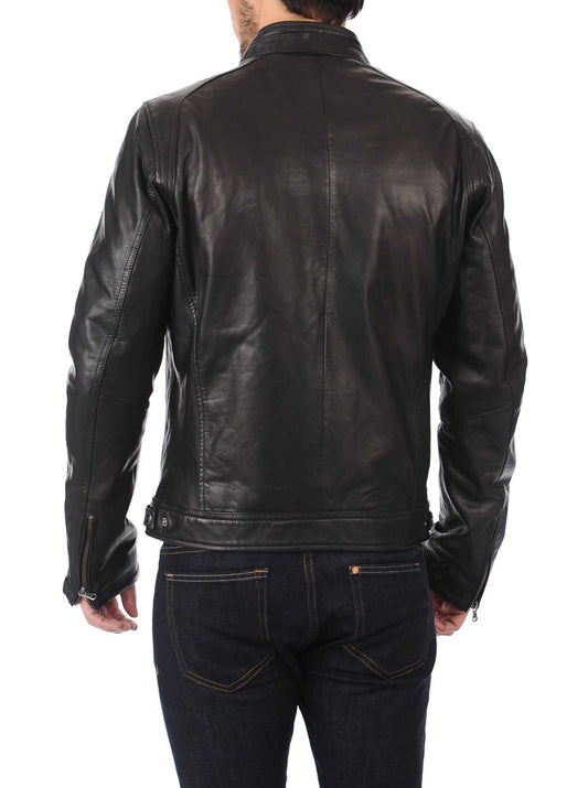 Men Lambskin Genuine Leather Jacket MJ314 freeshipping - SkinOutfit