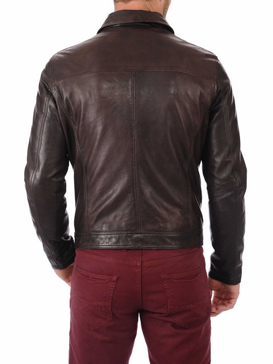 Men Lambskin Genuine Leather Jacket MJ319 freeshipping - SkinOutfit