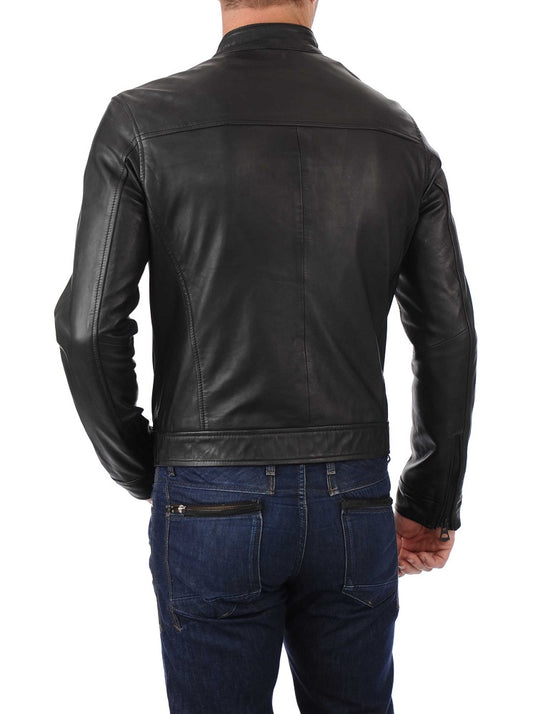 Men Lambskin Genuine Leather Jacket MJ322 freeshipping - SkinOutfit