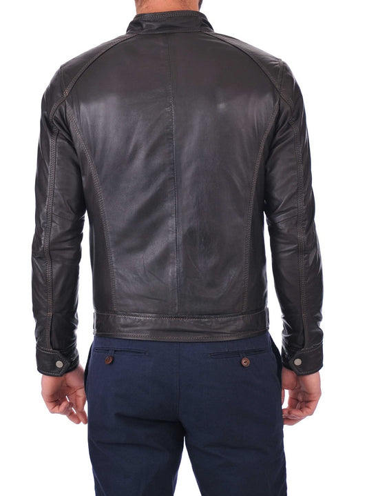 Men Lambskin Genuine Leather Jacket MJ324 freeshipping - SkinOutfit