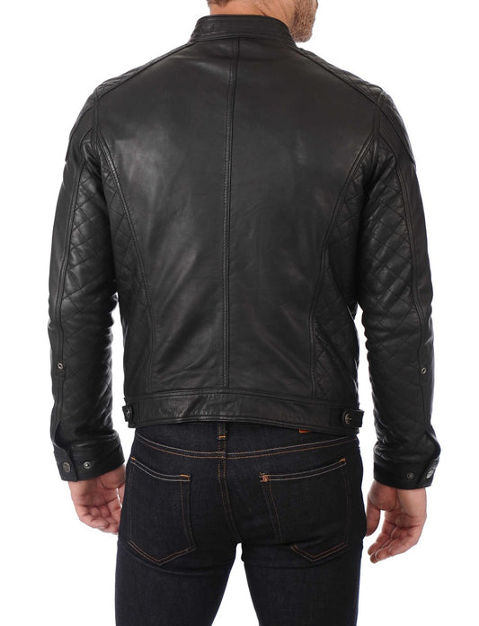 Men Lambskin Genuine Leather Jacket MJ325 freeshipping - SkinOutfit