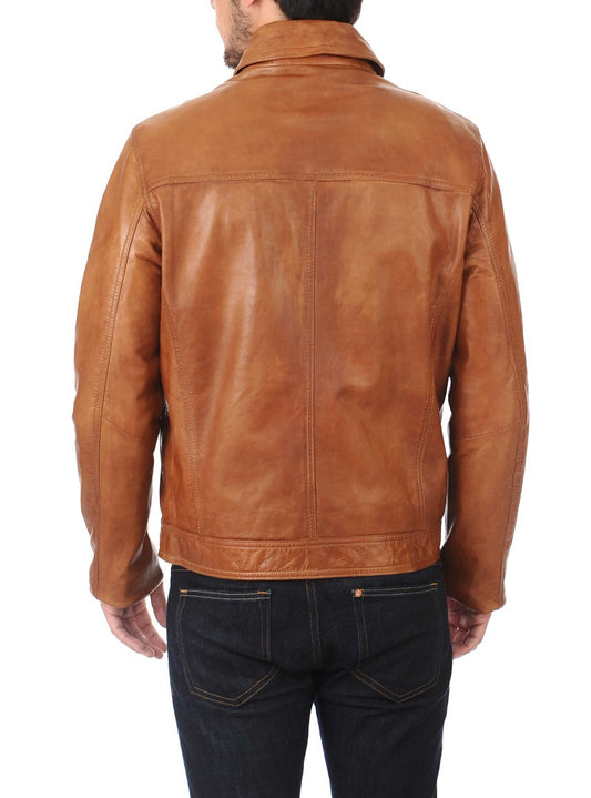 Men Lambskin Genuine Leather Jacket MJ326 freeshipping - SkinOutfit