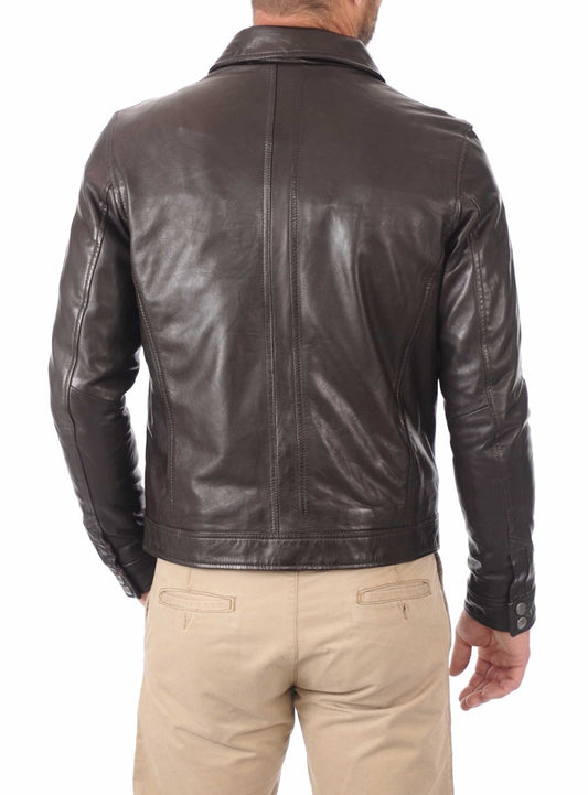 Men Lambskin Genuine Leather Jacket MJ328 freeshipping - SkinOutfit