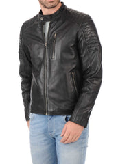 Men Lambskin Genuine Leather Jacket MJ333 freeshipping - SkinOutfit