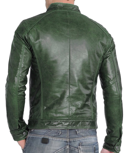 Men Lambskin Genuine Leather Jacket MJ338 freeshipping - SkinOutfit