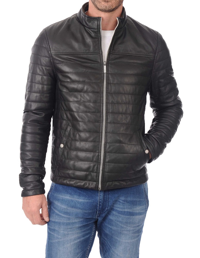 Men Lambskin Genuine Leather Jacket MJ346 freeshipping - SkinOutfit