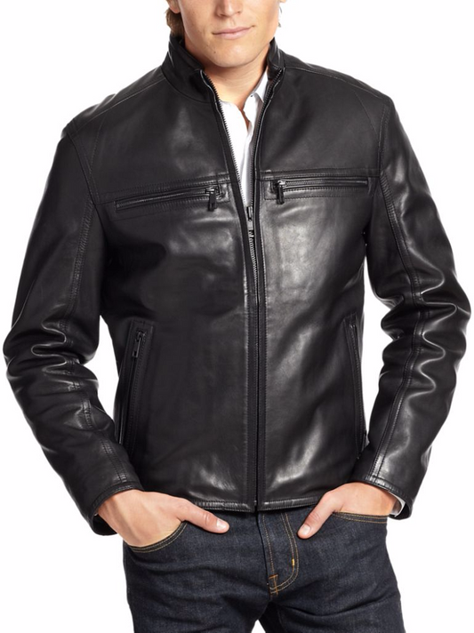 Men Lambskin Genuine Leather Jacket MJ358 freeshipping - SkinOutfit