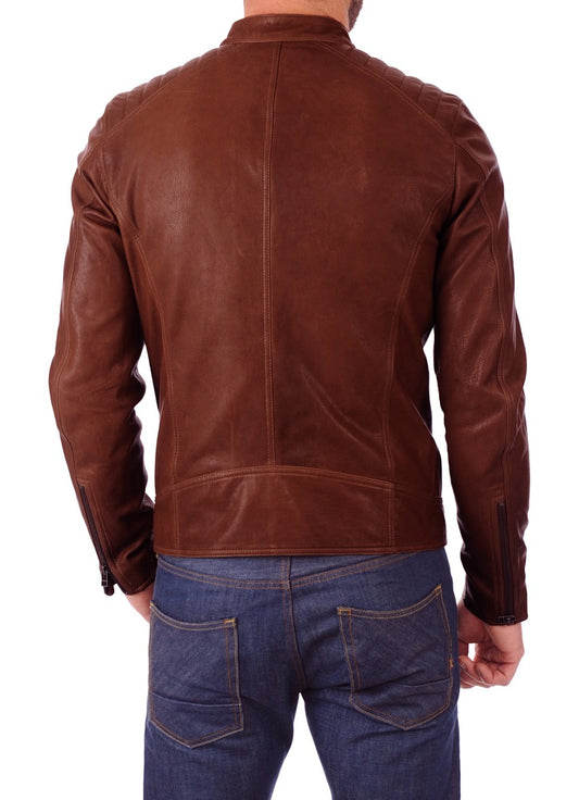 Men Lambskin Genuine Leather Jacket MJ361 freeshipping - SkinOutfit