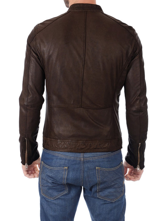 Men Lambskin Genuine Leather Jacket MJ364 freeshipping - SkinOutfit