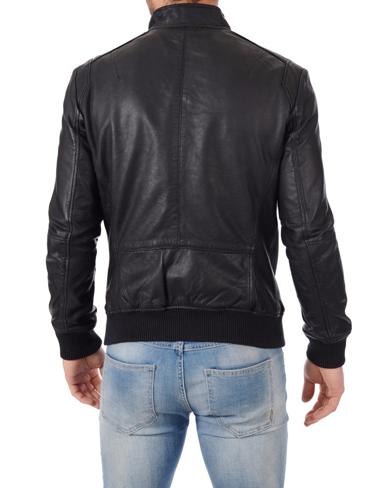 Men Lambskin Genuine Leather Jacket MJ367 freeshipping - SkinOutfit