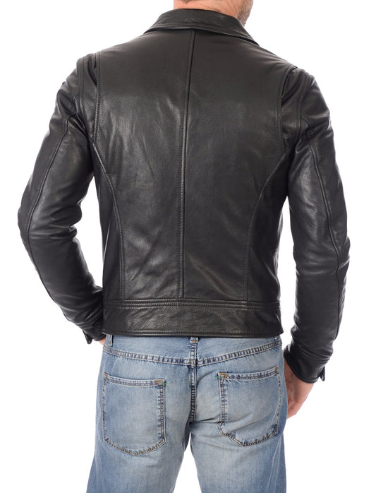 Men Lambskin Genuine Leather Jacket MJ374 freeshipping - SkinOutfit