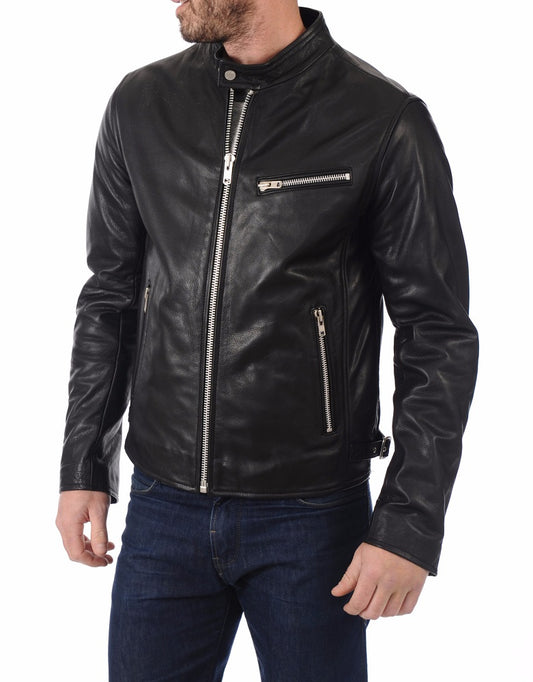 Men Lambskin Genuine Leather Jacket MJ375 freeshipping - SkinOutfit