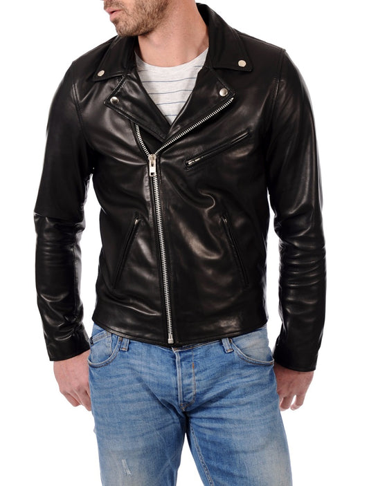 Men Lambskin Genuine Leather Jacket MJ379 freeshipping - SkinOutfit