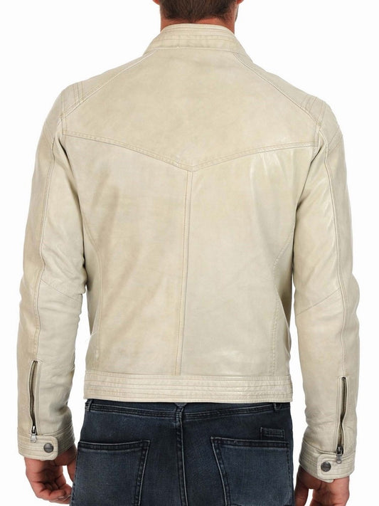 Men Lambskin Genuine Leather Jacket MJ380 freeshipping - SkinOutfit