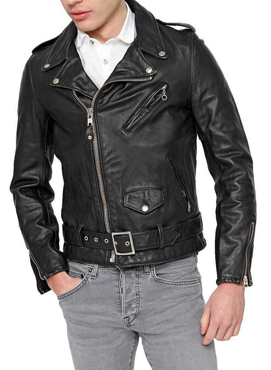 Men Lambskin Genuine Leather Jacket MJ381 freeshipping - SkinOutfit