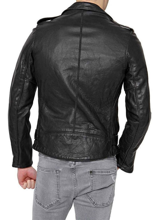 Men Lambskin Genuine Leather Jacket MJ481 freeshipping - SkinOutfit