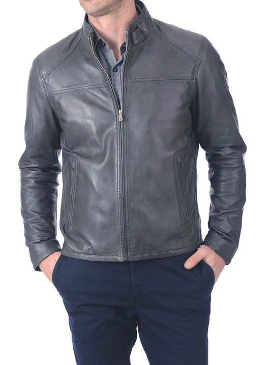 Men Lambskin Genuine Leather Jacket MJ382 freeshipping - SkinOutfit