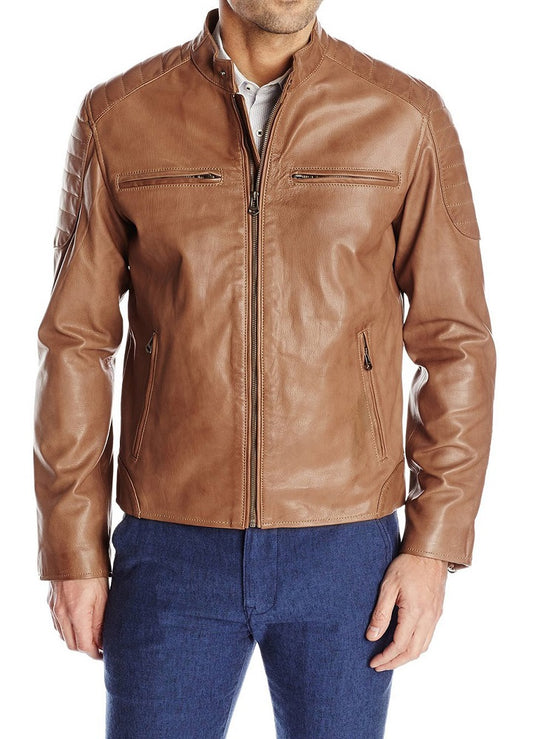 Men Lambskin Genuine Leather Jacket MJ387 freeshipping - SkinOutfit