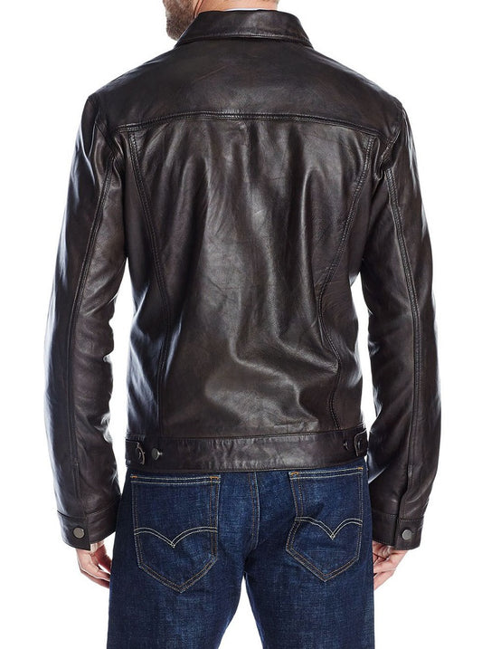 Men Lambskin Genuine Leather Jacket MJ388 freeshipping - SkinOutfit