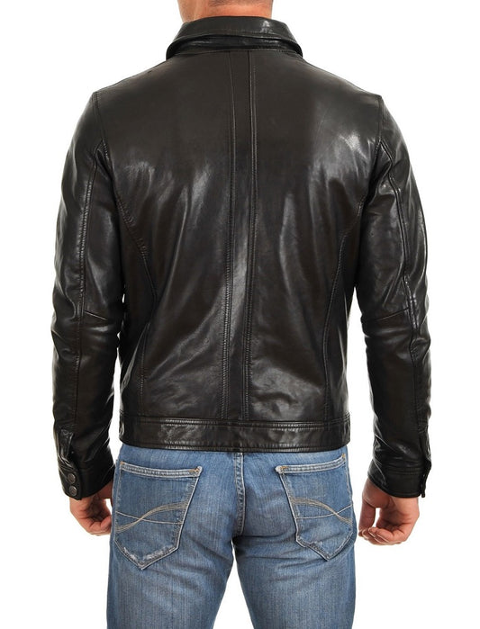 Men Lambskin Genuine Leather Jacket MJ393 freeshipping - SkinOutfit