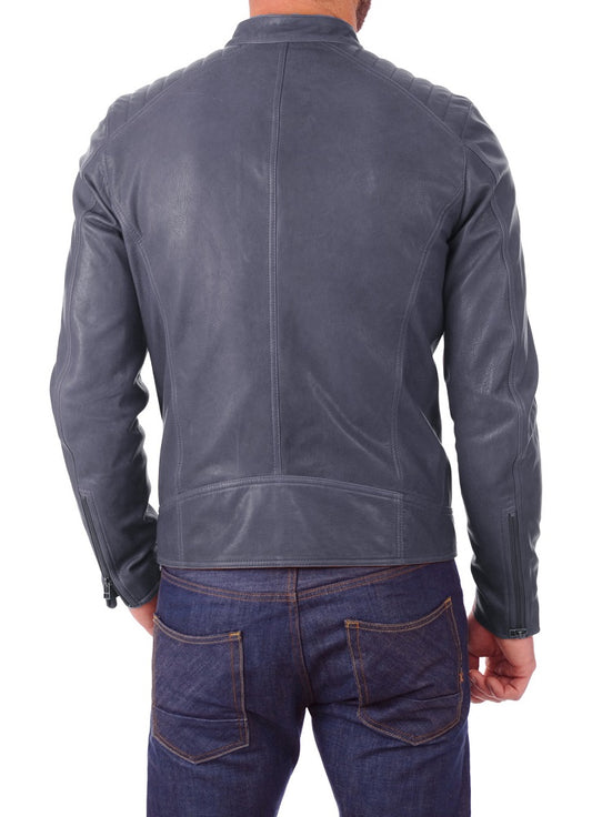 Men Lambskin Genuine Leather Jacket MJ396 freeshipping - SkinOutfit