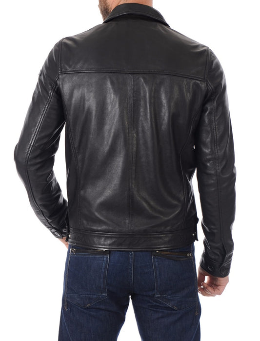 Men Lambskin Genuine Leather Jacket MJ413 freeshipping - SkinOutfit