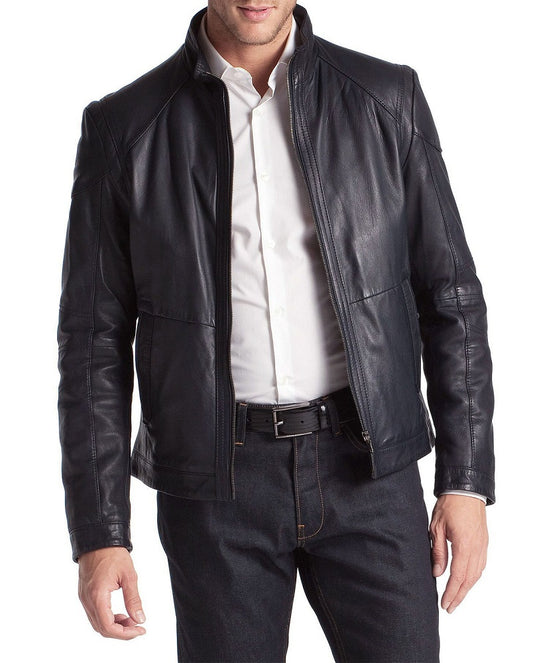 Men Lambskin Genuine Leather Jacket MJ416 freeshipping - SkinOutfit