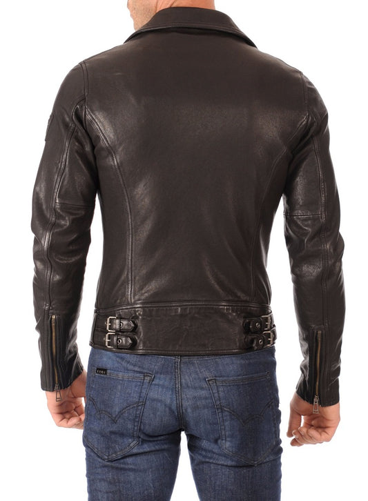 Men Lambskin Genuine Leather Jacket MJ420 freeshipping - SkinOutfit