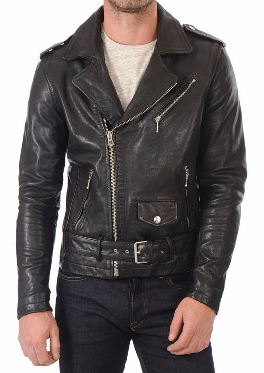 Men Lambskin Genuine Leather Jacket MJ421 freeshipping - SkinOutfit