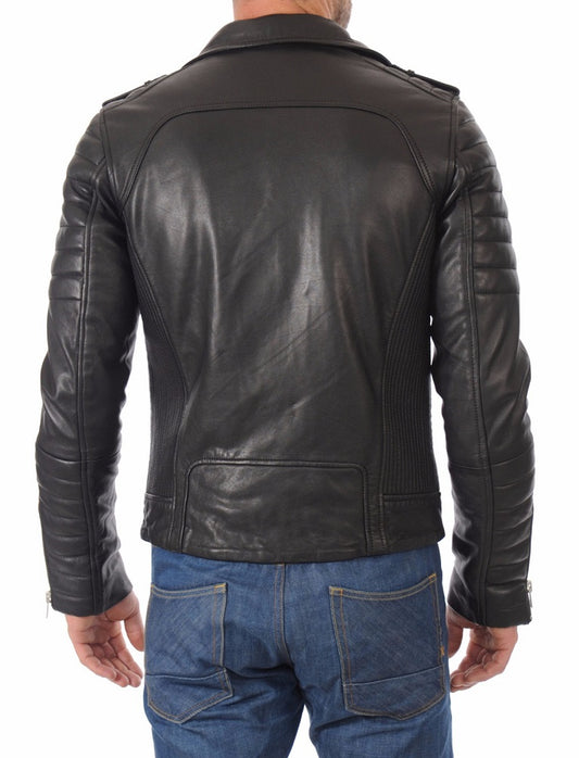 Men Lambskin Genuine Leather Jacket MJ423 freeshipping - SkinOutfit