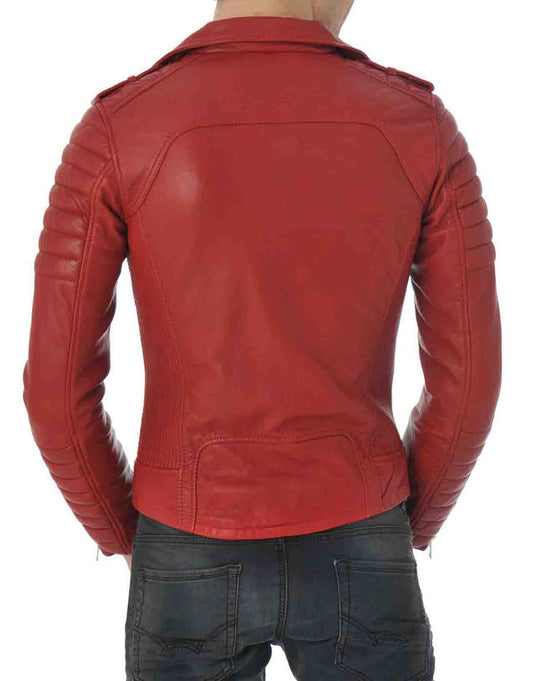 Men Lambskin Genuine Leather Jacket MJ437 SkinOutfit